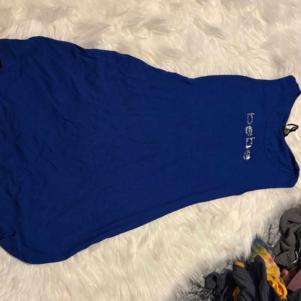 bebe Blue Sleeveless Top